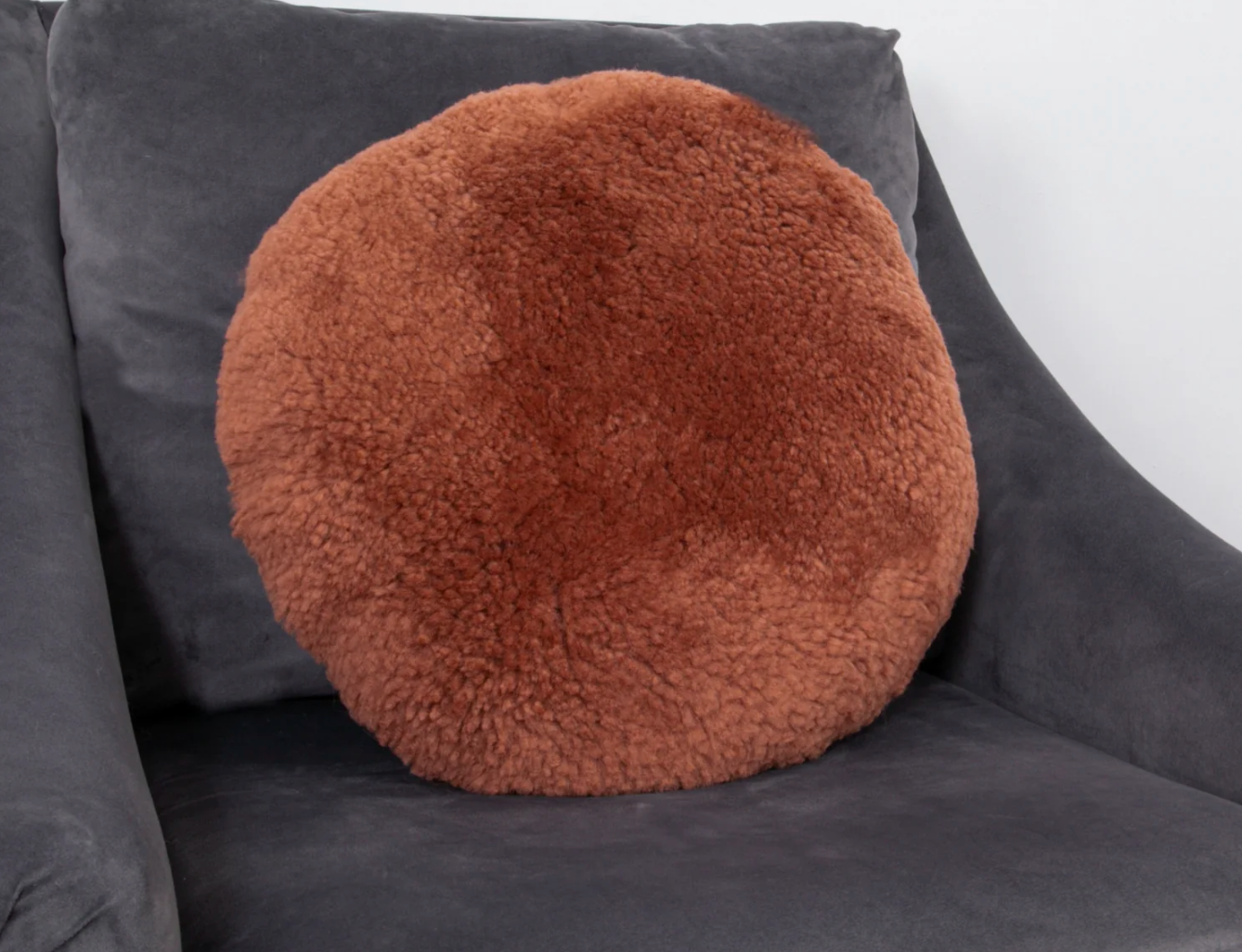 Native Coral Short Pile Sheepskin Cushion