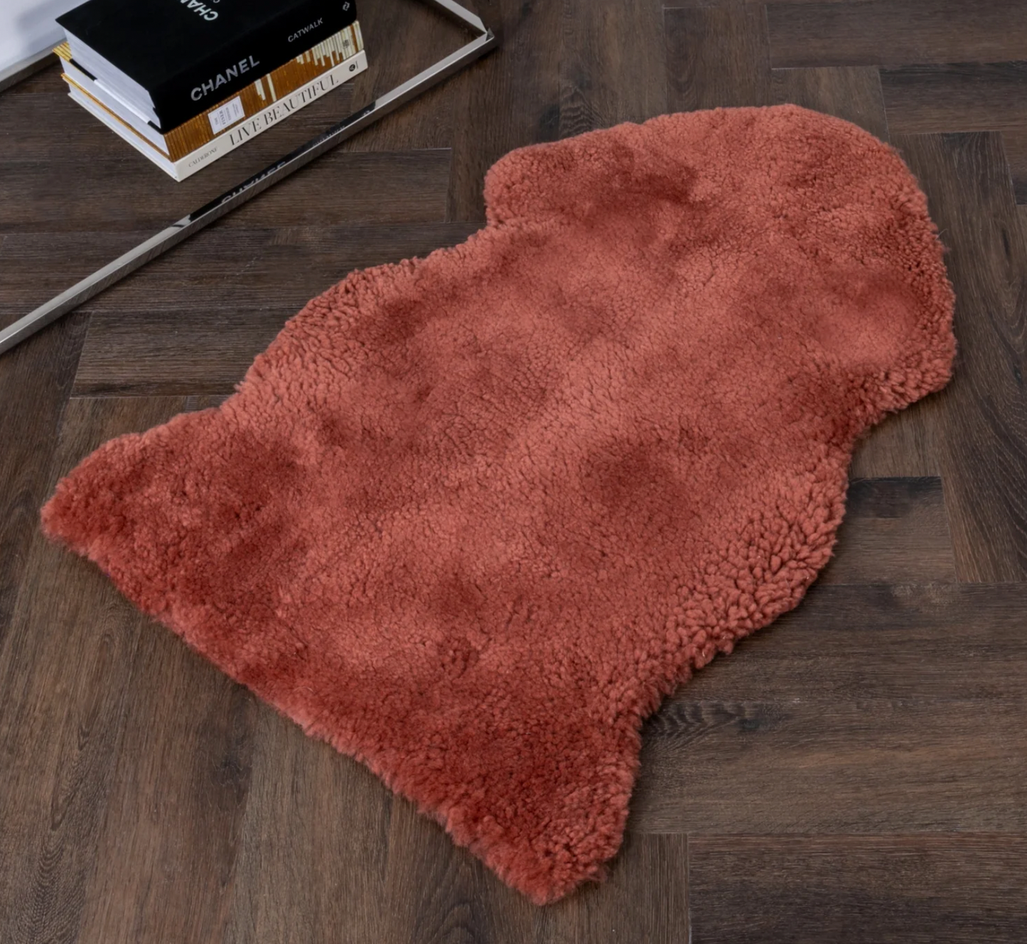 Native Coral Short Pile Sheepskin Rug