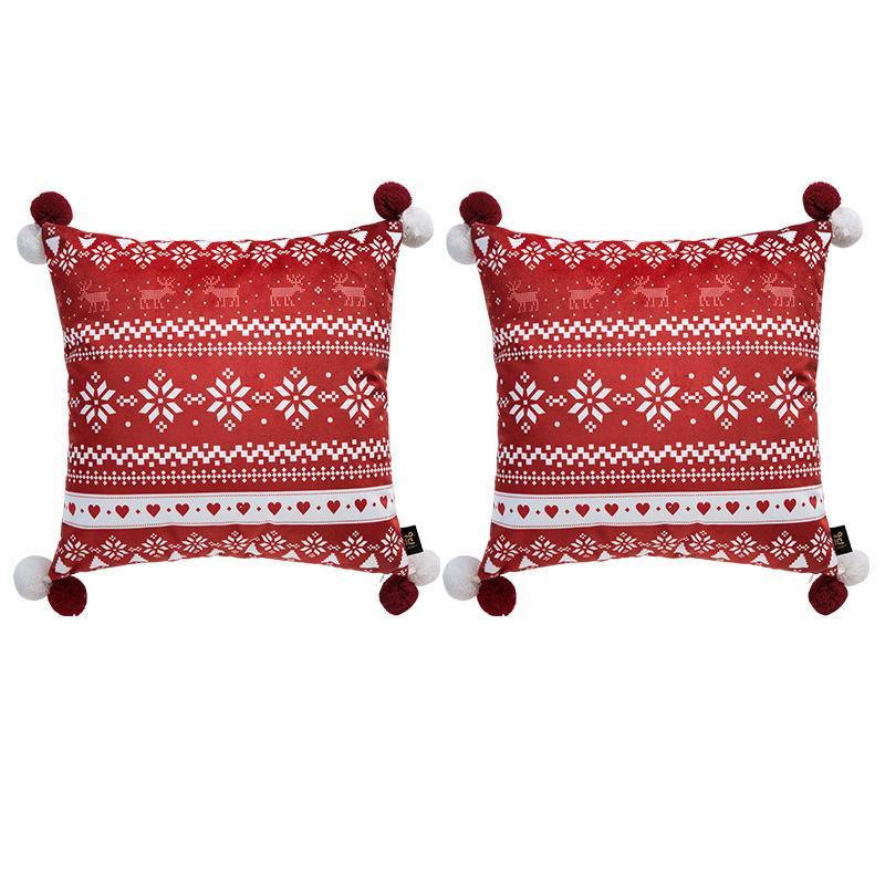 CH12 Set Of Four Cushions, Christmas Pattern | Weilai Concept