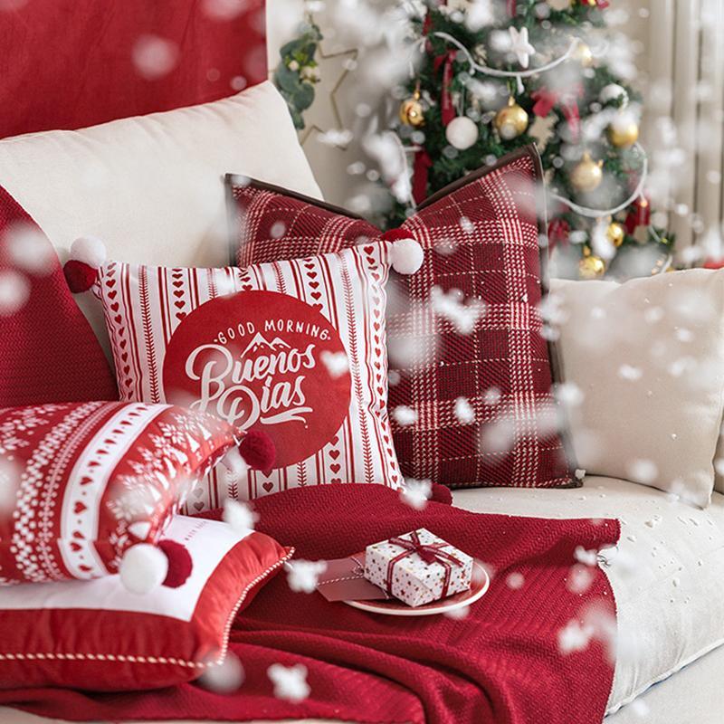 CH12 Set Of Four Cushions, Christmas Pattern | Weilai Concept