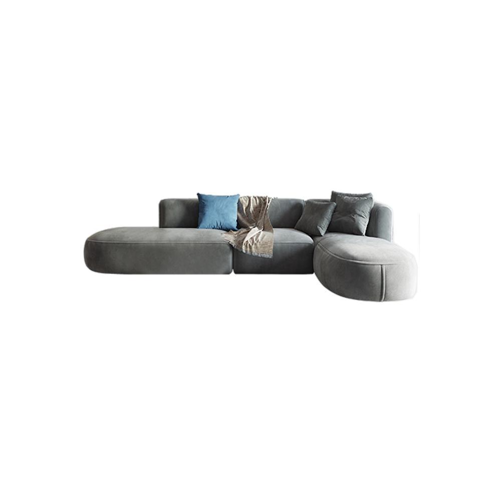FIN Four Seater/ Corner Sofa, Grey Velvet | Weilai Concept
