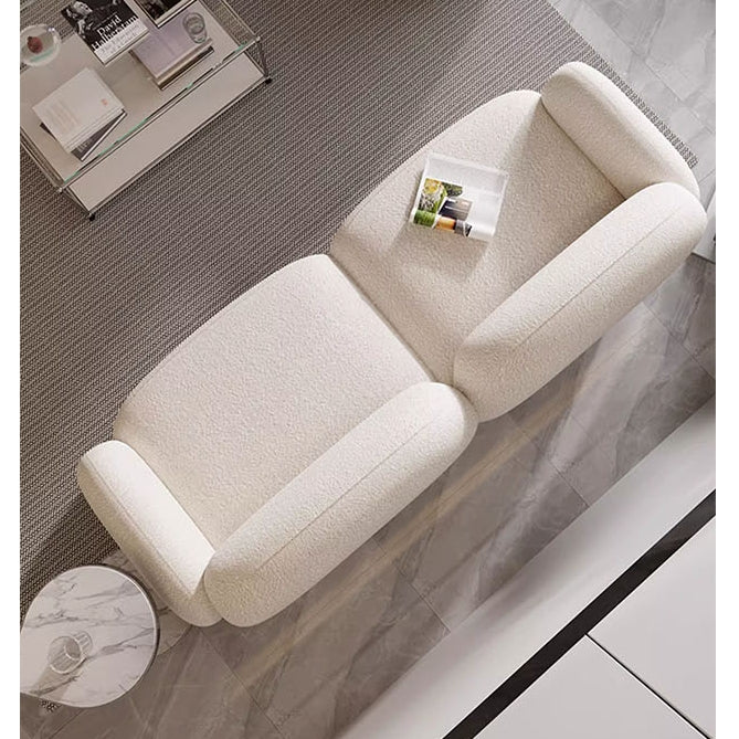 Caden Cloud Two Seater Sofa, White Boucle