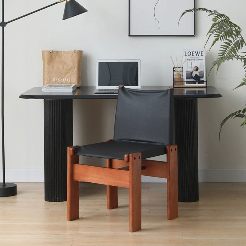 Lynette Dining Chair, PU Leather, Solid Wood-Weilai Concept