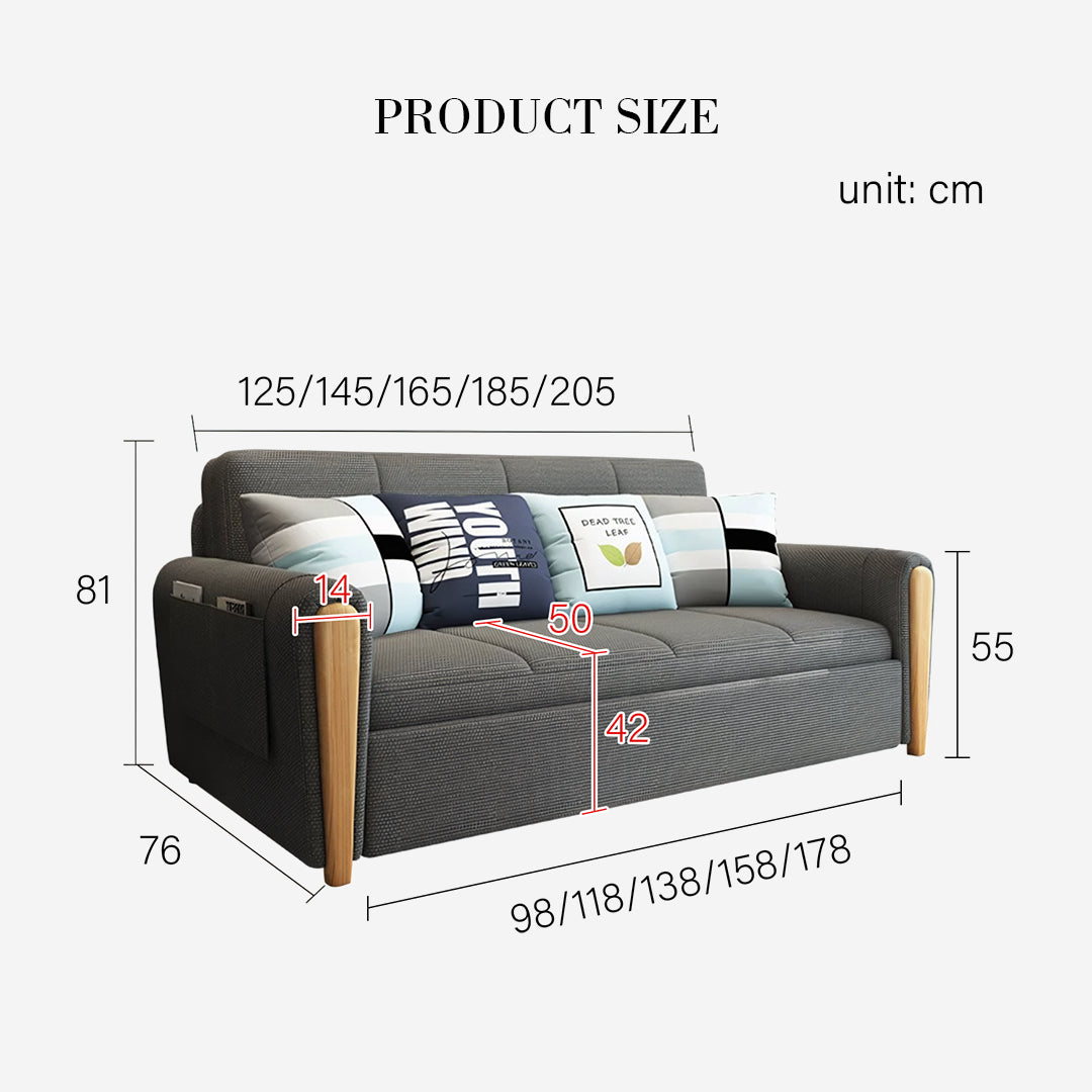 Mavis Two Seater Sofa Bed, Dark Grey