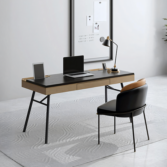 Justine Office Desk, Solid Wood