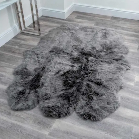 Native Sextuple Grey Sheepskin Rug