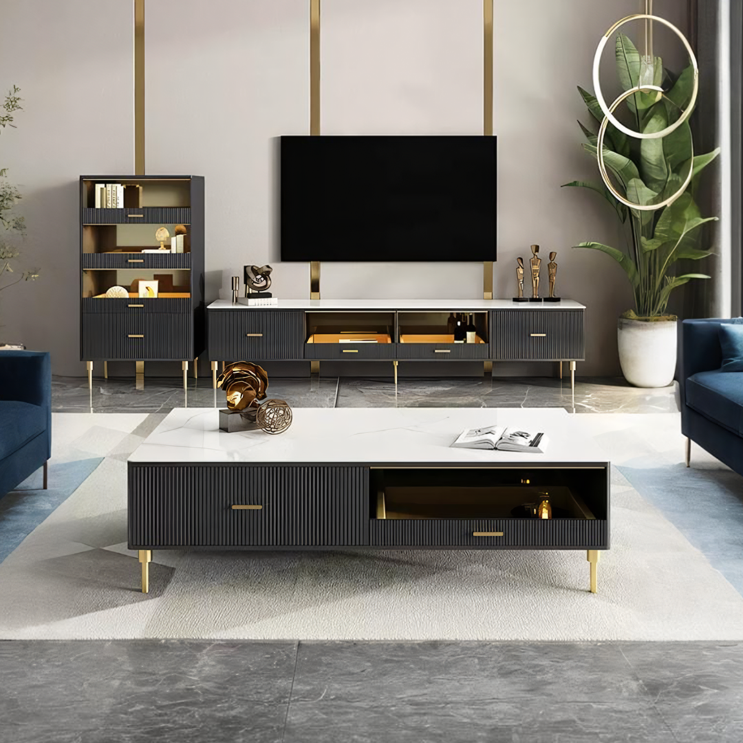 Neekor Living Room Table Set, Coffee Table/ TV Stand