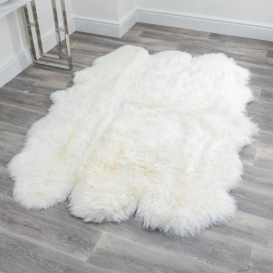 Native Sextuple Natural White Sheepskin Rug