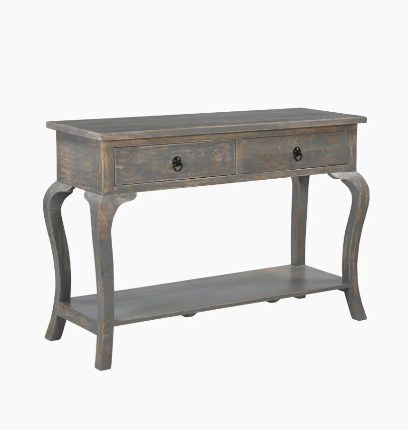 Sally Cottage Style Two Drawer Wooden Console Table