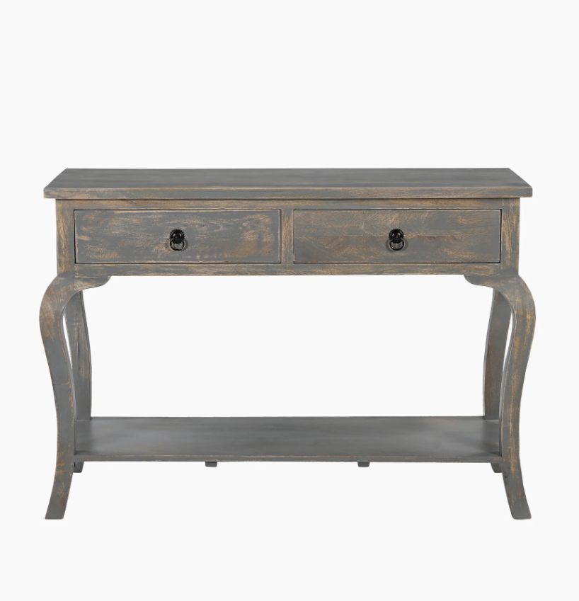 Sally Cottage Style Two Drawer Wooden Console Table