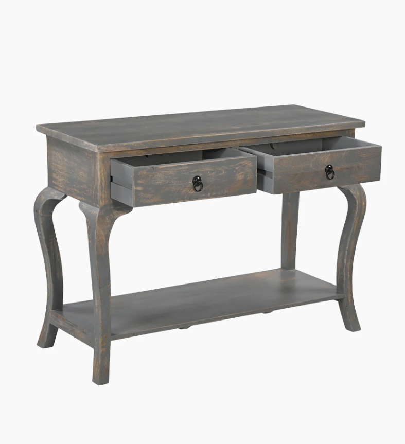 Sally Cottage Style Two Drawer Wooden Console Table