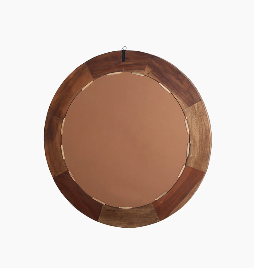 Ruh Round Reclaimed Wood Mirror
