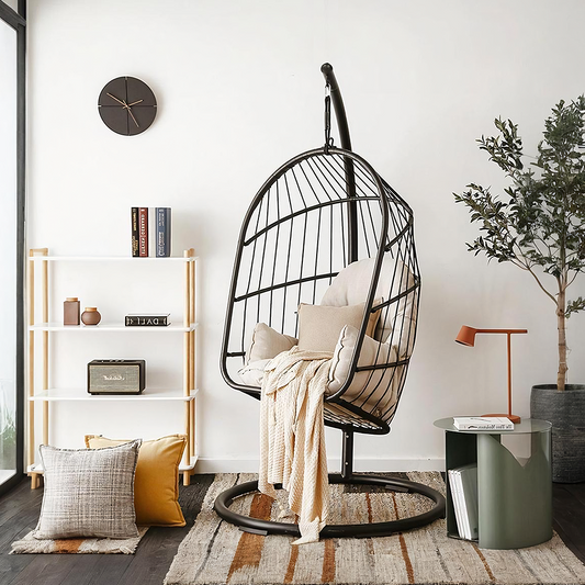 The CAGE Rattan Hanging Chair, Indoor/ Outdoor Furniture