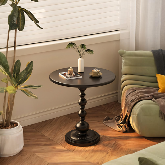 Xanthe Small Round Side Table, Black or White