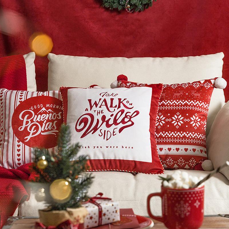 CH12 Set Of Four Cushions, Christmas Pattern | Weilai Concept